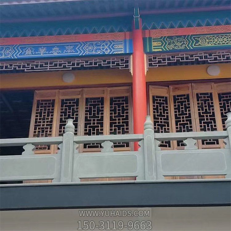 青石雕刻欄板 寺院建筑陽臺防護(hù)欄桿雕塑