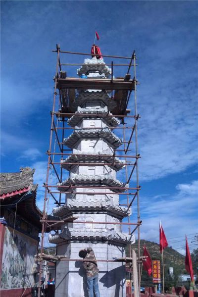 仿古中式石雕佛塔大理石藏式寺廟寶塔供奉擺件