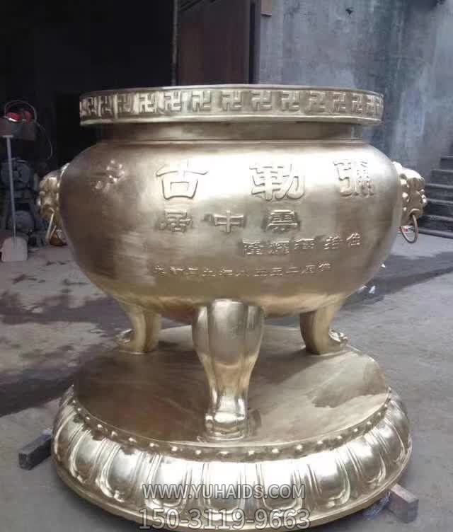 寺廟庭院不銹鋼噴漆創(chuàng)意鼎雕塑