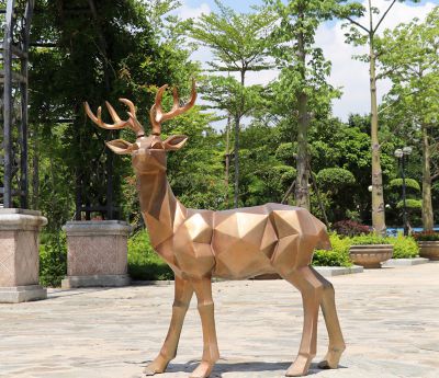 戶外大型動物景觀裝飾品梅花鹿雕塑