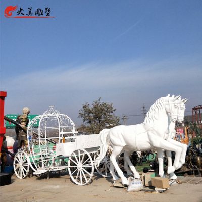 玻璃鋼戶外園林馬車(chē)雕塑