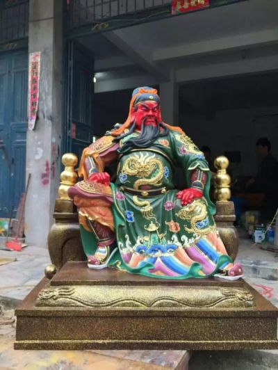 玻璃鋼彩繪武財(cái)神寺廟供奉財(cái)神雕塑