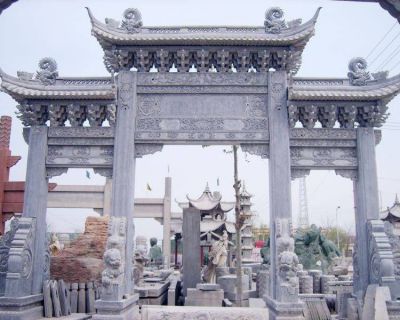 城鎮(zhèn)鄉(xiāng)村大型大理石石雕中式牌坊雕塑