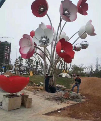 不銹鋼繁花似錦雕塑大型廣場(chǎng)景觀花朵雕塑