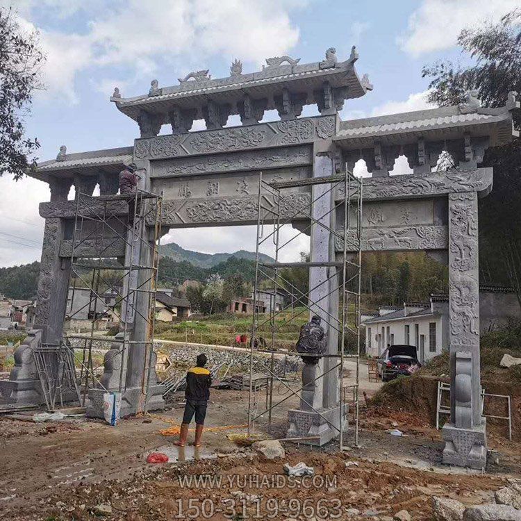 古建寺廟大型景區(qū)新農(nóng)村村口石牌坊雕塑