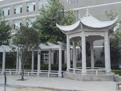 學(xué)院操場(chǎng)大理石長廊仿古建休閑涼亭