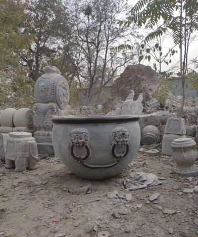 仿古園林景觀石雕水缸雕塑