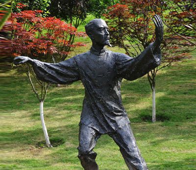 公園打太極運動人物銅雕