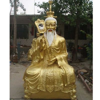 大型景觀玻璃鋼漆金寺廟供奉神佛雕塑