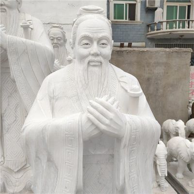 大理石石雕戶(hù)外園林校園名人景觀(guān)孔子雕塑