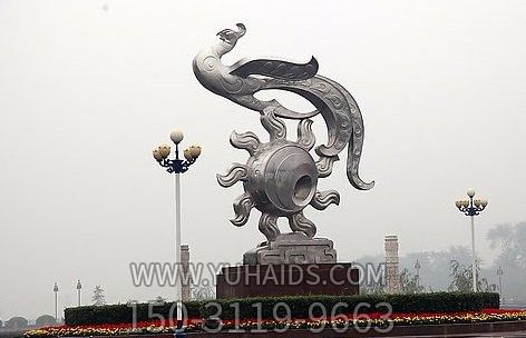 公園不銹鋼創(chuàng)意廣場(chǎng)鳳凰雕塑