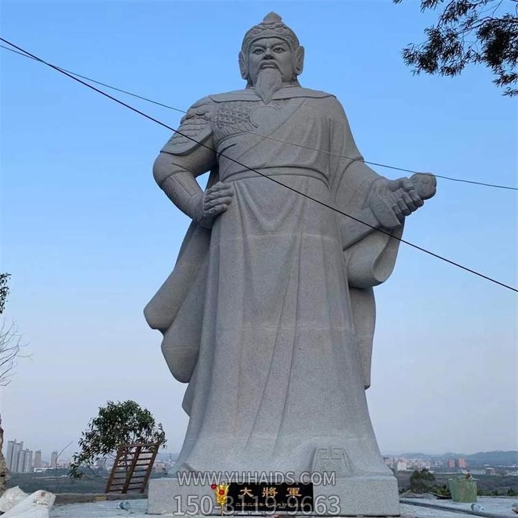 大型寺廟石雕關(guān)公擺放 石材將軍戶(hù)外景觀雕塑