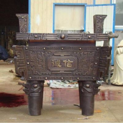 廣場寺院擺放大型銅鼎雕塑工藝品