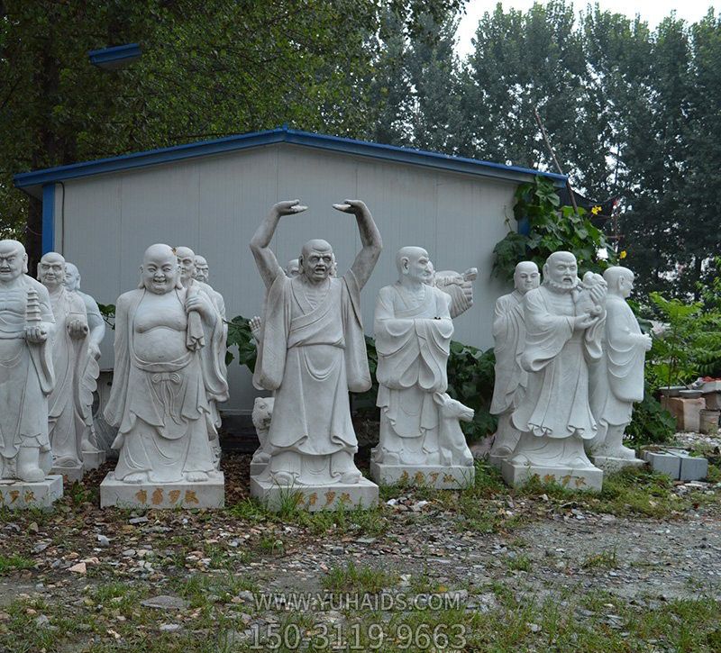 大理石石雕寺廟景觀十八羅漢雕塑