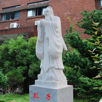 校園孔子像，漢白玉大理石石刻孔子