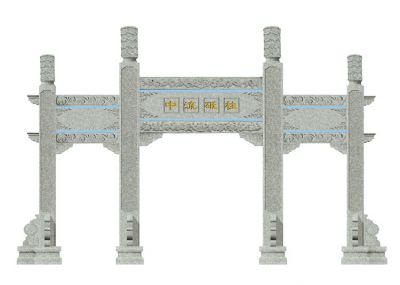 景區(qū)門前擺放大理石三門四柱簡易