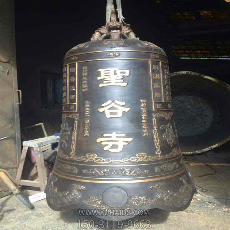 鑄造大型寺廟銅鐘雕塑