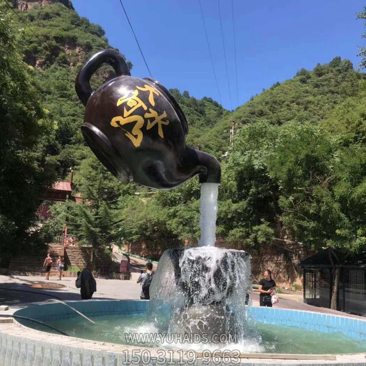 天壺雕塑  玻璃鋼仿銅園林景觀擺件戶外大型噴泉水景天壺