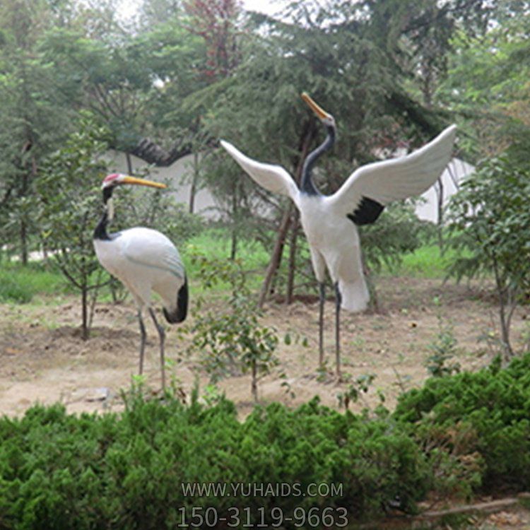 公園景區(qū)玻璃鋼仿真動(dòng)物仙鶴雕塑