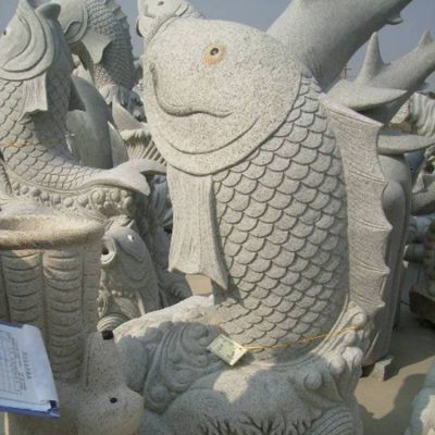 石雕鯉魚(yú)雕塑戶外園林景觀擺件