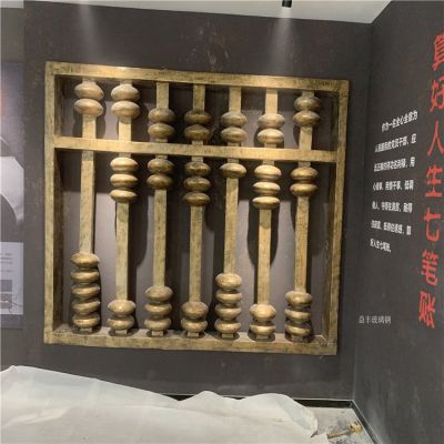 公園文化傳統(tǒng)物玻璃鋼仿銅算盤雕塑小品