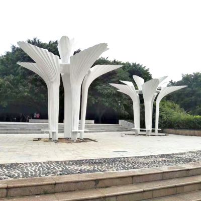 廣場公園玻璃鋼扇形創(chuàng)意休閑區(qū)涼亭